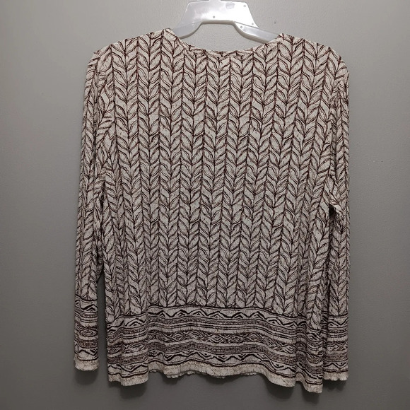 Alfred dunner women's top size M creame and brown buttons down - Picture 5 of 6